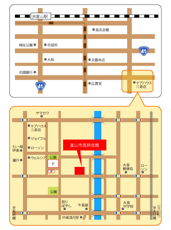 富山市医師会アクセスマップ 富山市医師会アクセスマップ
